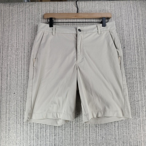 VRST Shorts Mens 32 Beige Performance Golf Casual Stretch Flat Front Summer - Picture 1 of 7